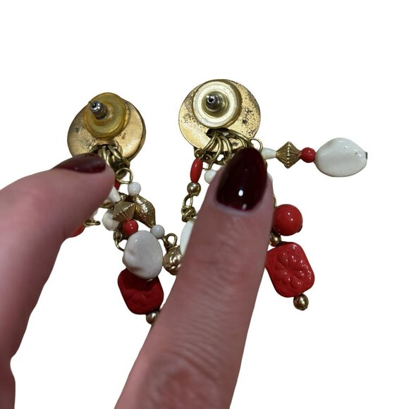 Vintage Art Deco Southwest Style Earrings Retro Costume Earrings Fun Whimsy - Picture 3 of 6